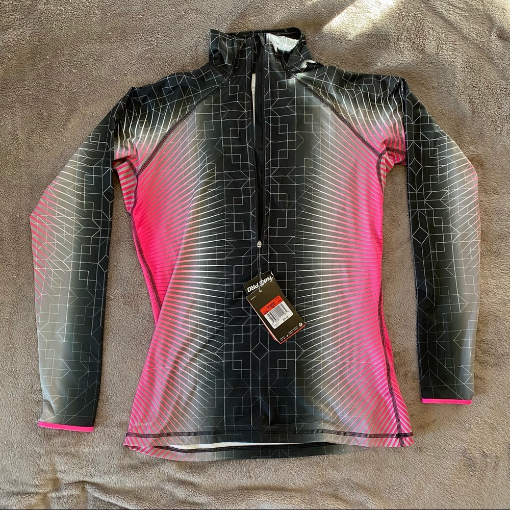 NWT Pink and Black 1/2 Zip Running Top